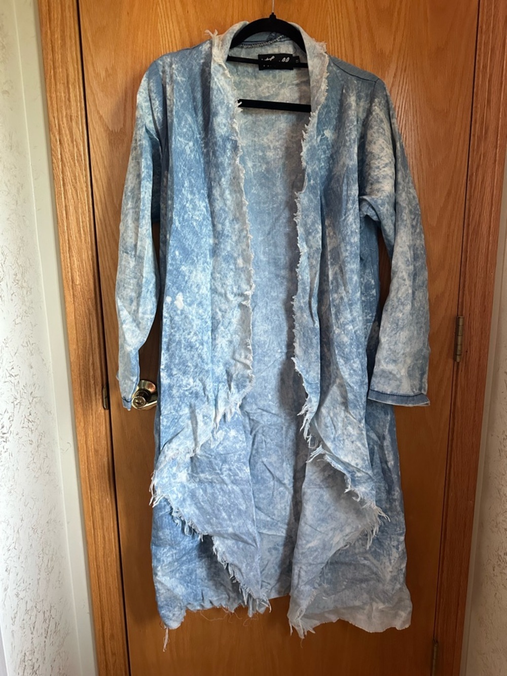 Light Blue Washed Open Cardigan